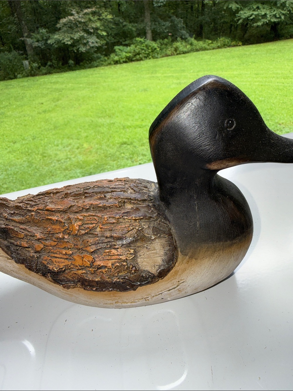 Handcrafted Wooden Duck Pair - SmallBrown and Black Decorative Home Art - Picture 8 of 9